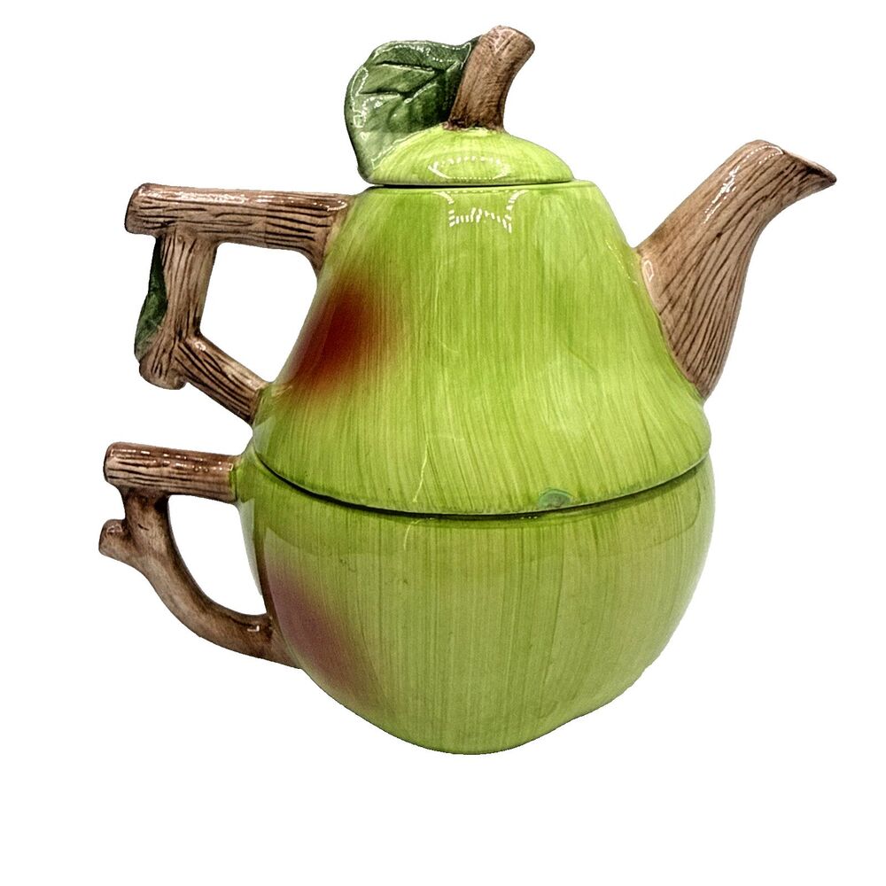 Certified International Tea-for-One-Peggy Jo Ackley Stacking Pear - Hand painted